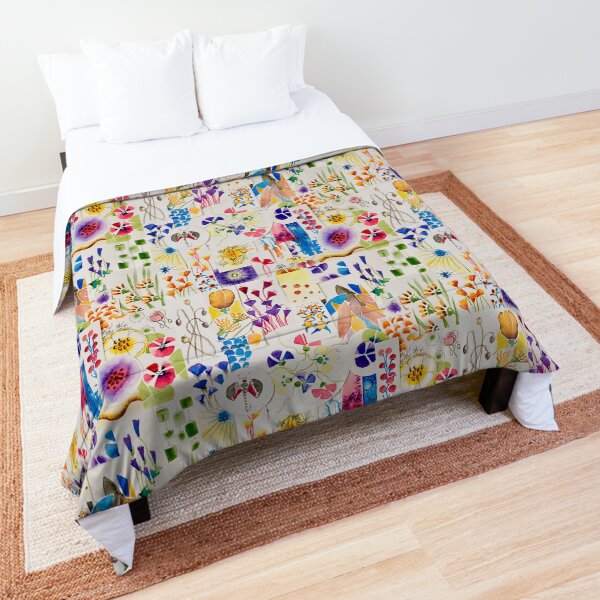 Painted flowers collage Comforter