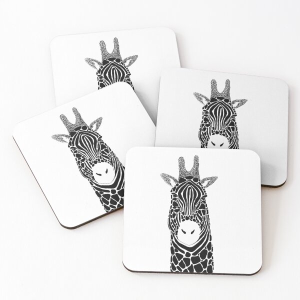 Item preview, Black and white giraffe portrait designed and sold by Milena Taranu.