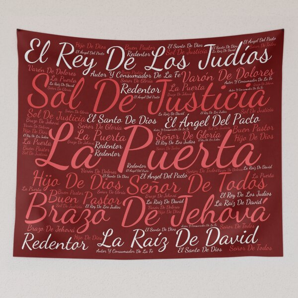 Item preview, Names of Jesus 3 Spanish Scripture Art Burgundy designed and sold by NombresDeJesus.
