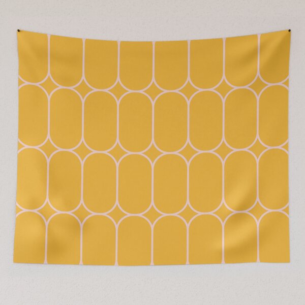 Item preview, Pods Retro Geo Pattern in Marigold and Pale Blush Pink designed and sold by kierkegaard.