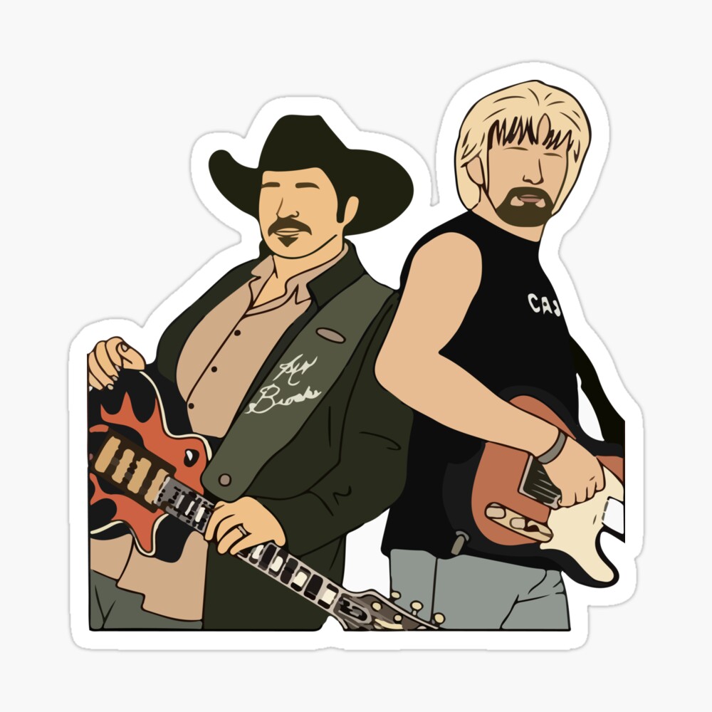 Brooks and Dunn Country Duo Throwback Silhouette Sticker