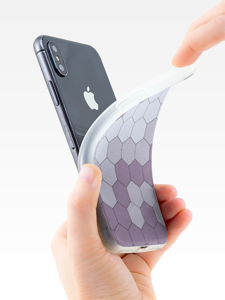 Thumbnail 4 of 5, iPhone Case, Hexagonal Purple Color Pattern designed and sold by MagicSpread.