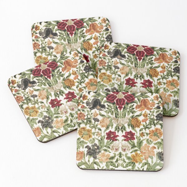 Item preview, Antique Italian Floral Textile Print designed and sold by Vicky Brago-Mitchell®.