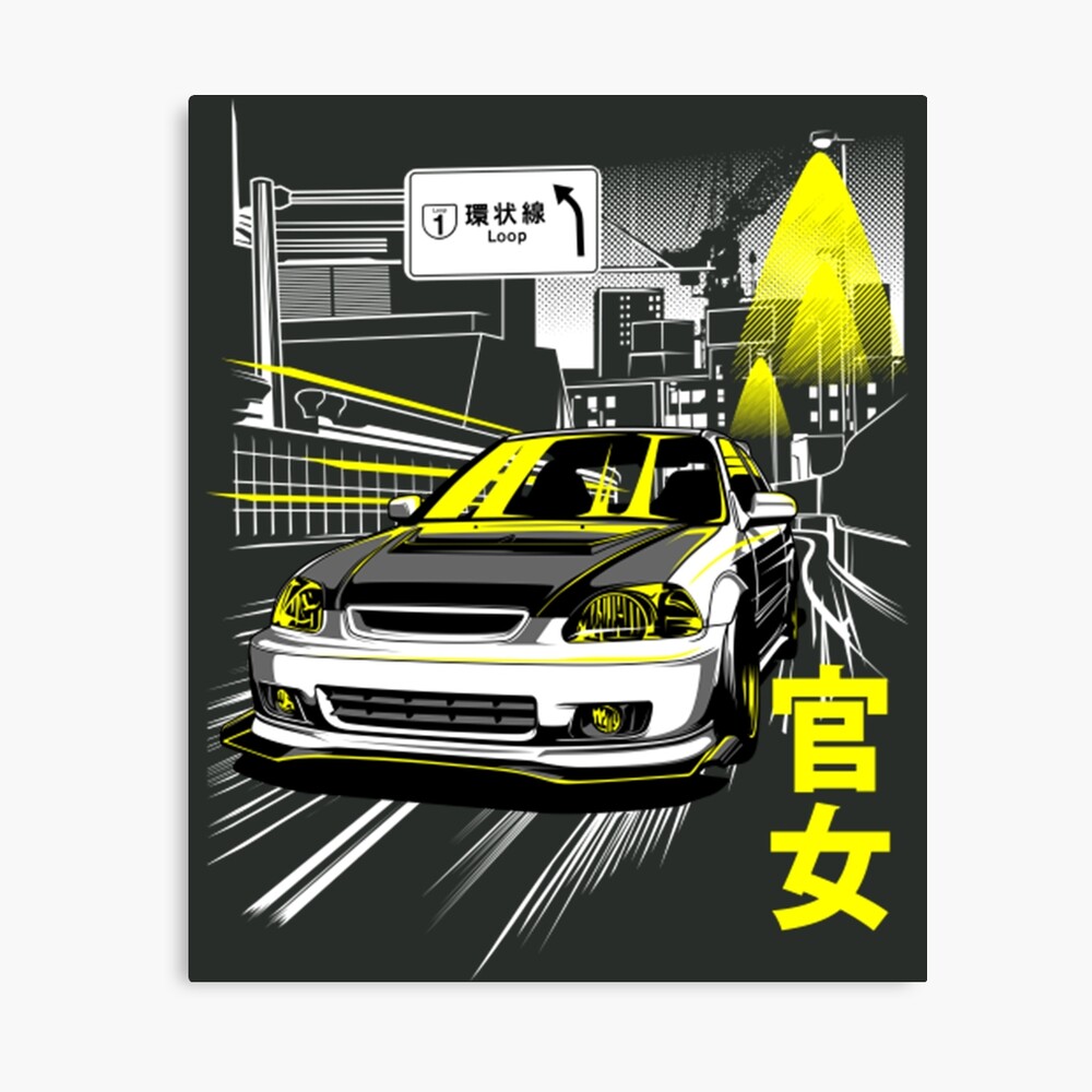 Honda Civic Kanjo Photographic Print By Braapmoto Redbubble