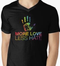 Mehr Liebe weniger Hass, Gay Pride, LGBT T-Shirt mit V-Ausschnitt