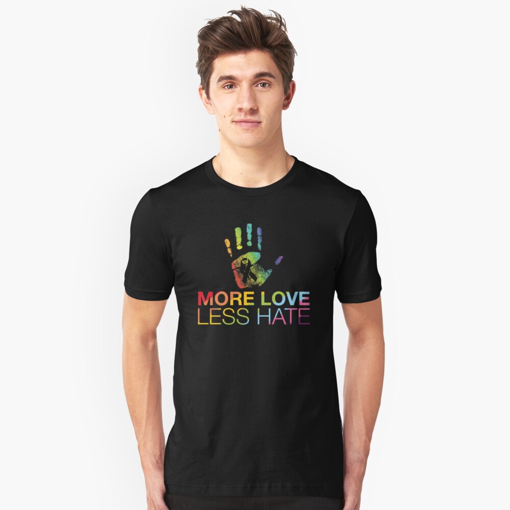 T-shirt ajusté « Plus Love Less Hate, Gay Pride, LGBT» 