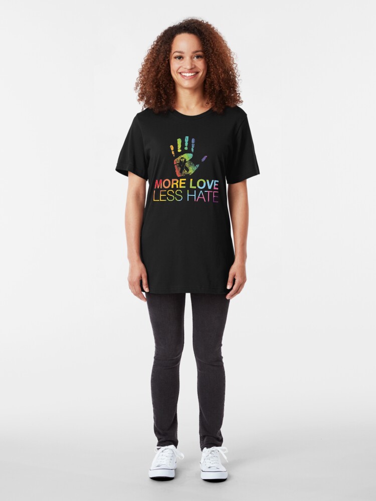 T-shirt ajusté ''Plus Love Less Hate, Gay Pride, LGBT' : autre vue