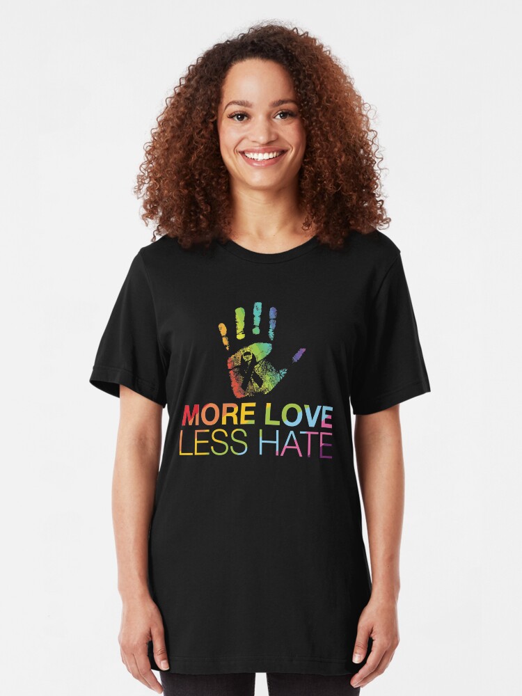 T-shirt ajusté ''Plus Love Less Hate, Gay Pride, LGBT' : autre vue