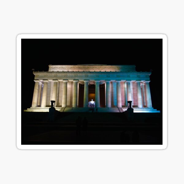 Lincoln Memorial at night Sticker