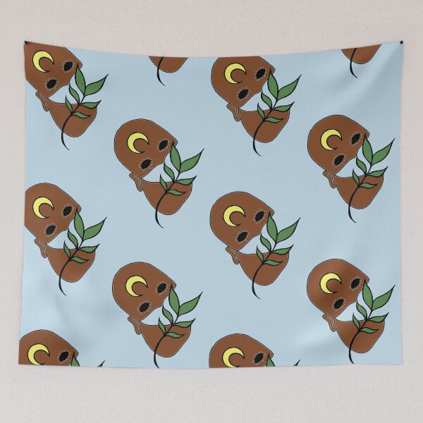 Item preview, Plant Lover, Creepy Face with Plant Leaf - Repeat Print designed and sold by 10pmCreations.