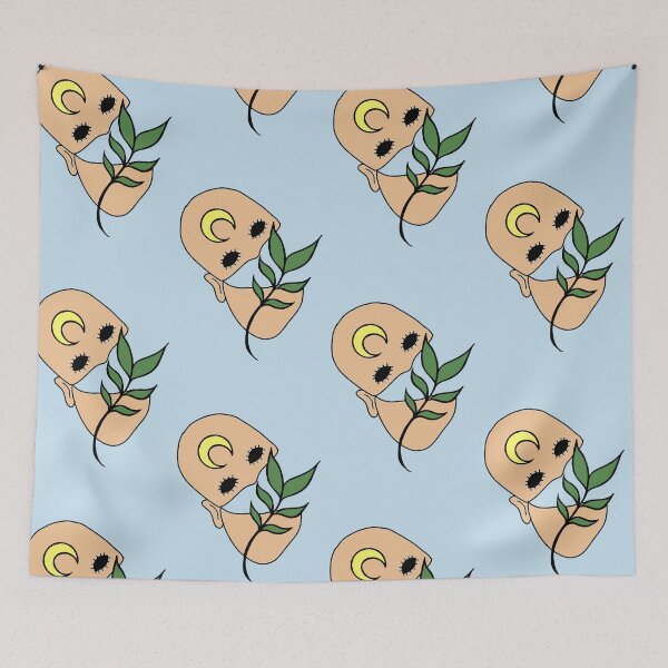 Item preview, Plant Lover, Creepy Face with Plant Leaf - Repeat Print designed and sold by 10pmCreations.