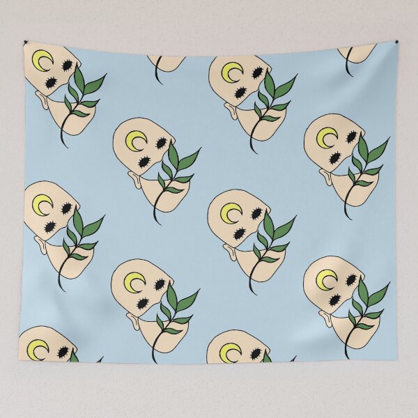 Item preview, Creepy Human Face with Plant Leaf - Repeat Print designed and sold by 10pmCreations.