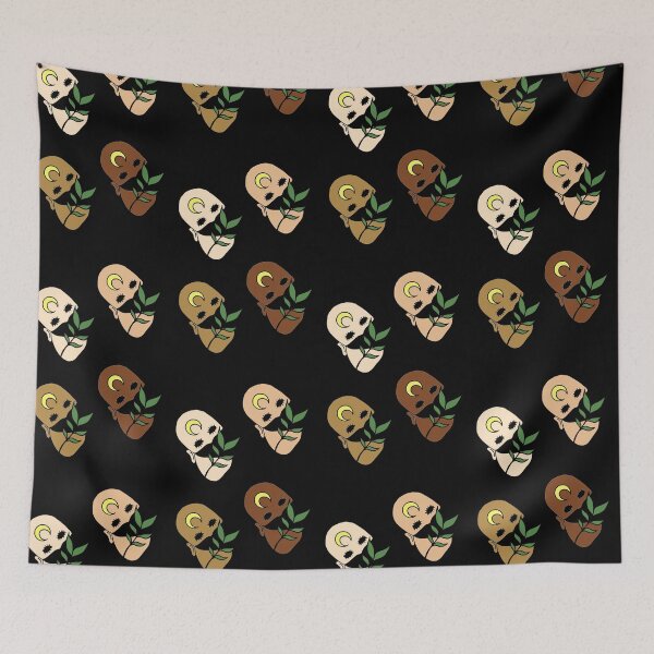 Item preview, Creepy Human Face with Plant Leaf - Repeat Print designed and sold by 10pmCreations.