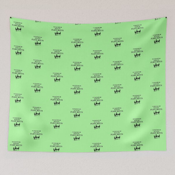 Item preview, I'd Rather Be with my Fluff Butts -funny chicken design on green designed and sold by katiekendall.