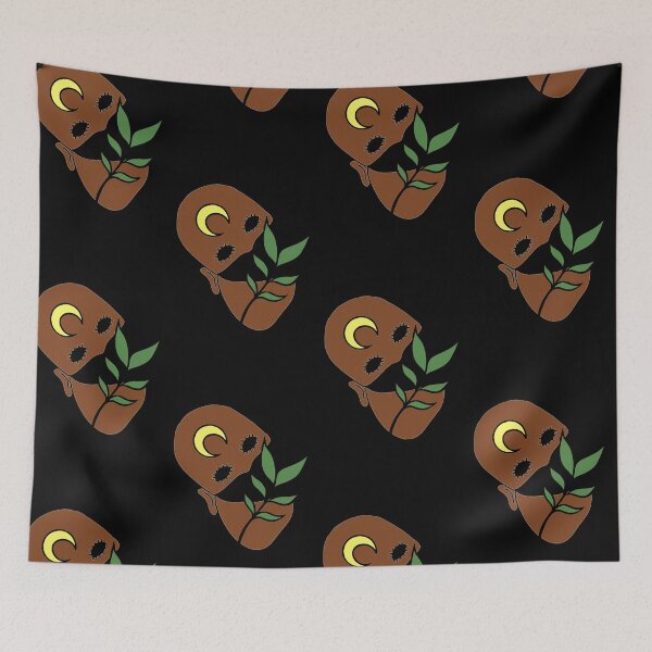 Item preview, Creepy Human Face with Plant Leaf - Repeat Print designed and sold by 10pmCreations.