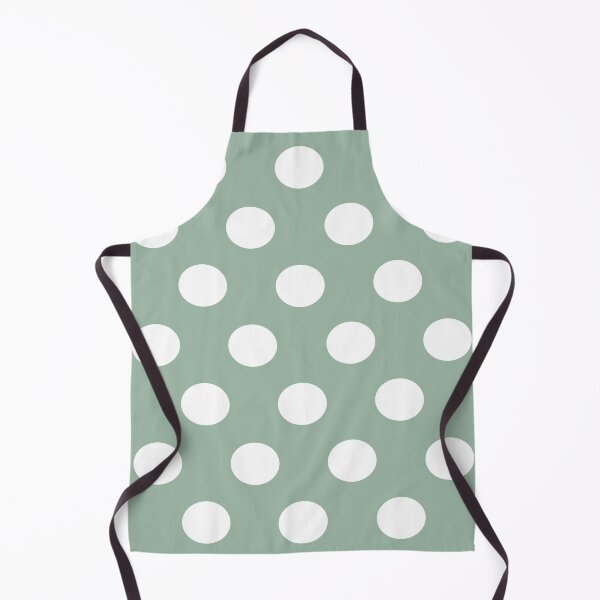 Item preview, Large WHITE and MUTED GREEN POLKA DOTS designed and sold by RachelMacht.