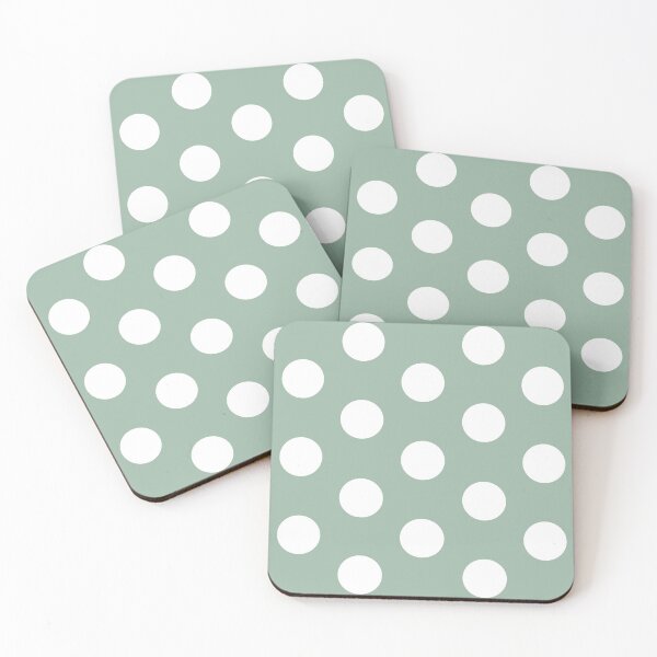 Item preview, Large WHITE and MUTED GREEN POLKA DOTS  designed and sold by RachelMacht.