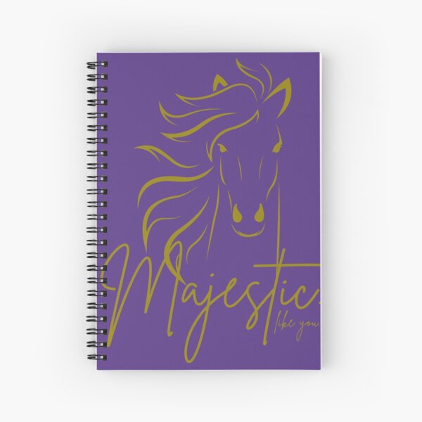 Indigo Chartreuse "Majestic ... like you" Horse  Spiral Notebook