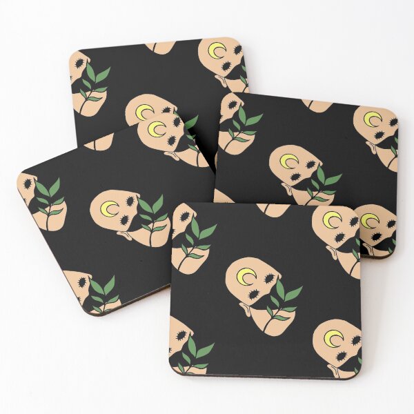 Item preview, Creepy Human Face with Plant Leaf - Repeat Print designed and sold by 10pmCreations.