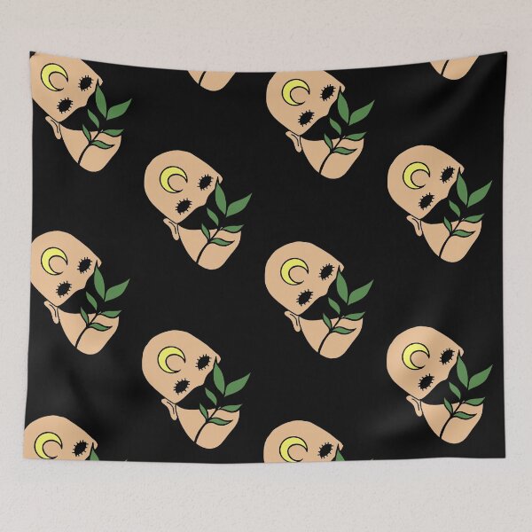 Item preview, Creepy Human Face with Plant Leaf - Repeat Print designed and sold by 10pmCreations.