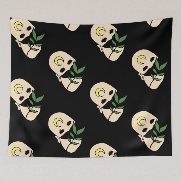 Item preview, Creepy Human Face with Plant Leaf - Repeat Print designed and sold by 10pmCreations.