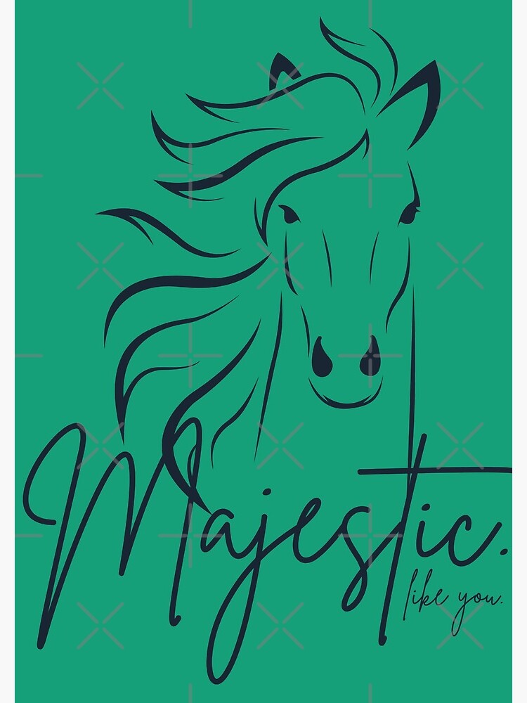 Thumbnail 3 of 3, Journal, Greenish Cian "Majestic ... like you" Horse designed and sold by DesignsbyEH.