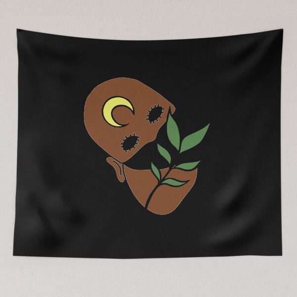 Item preview, Creepy Human Face with Plant Leaf - Repeat Print designed and sold by 10pmCreations.