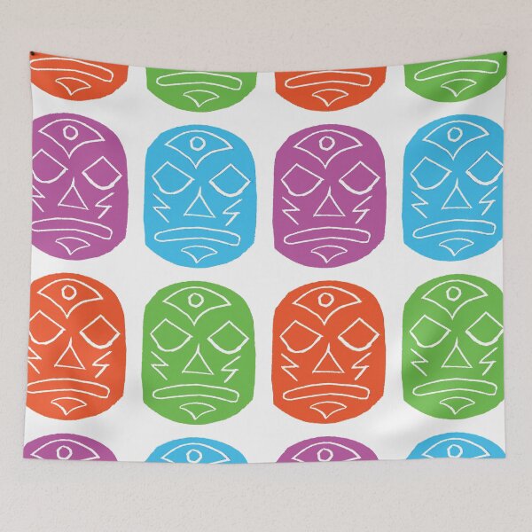 Item preview, Lucha Quartet of Colors - linocut design and print  designed and sold by PixelPalmer.