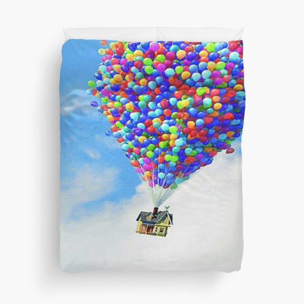 beautiful coloured ballons floating in the sky Duvet Cover