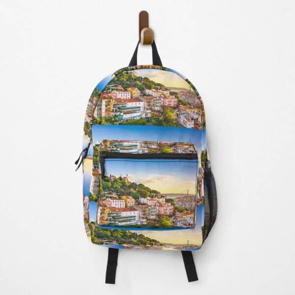 Item preview, Lisbon gorgeous sky at sunset photo with red rooftops designed and sold by MindChirp.