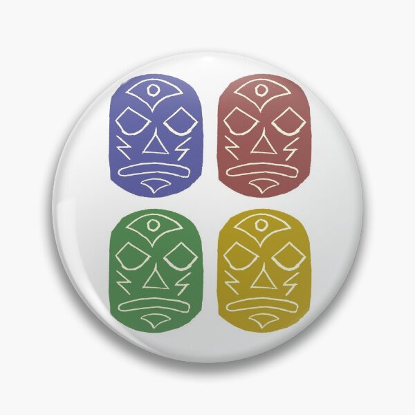 Item preview, Lucha Quartet Muted - linocut design and print  designed and sold by PixelPalmer.