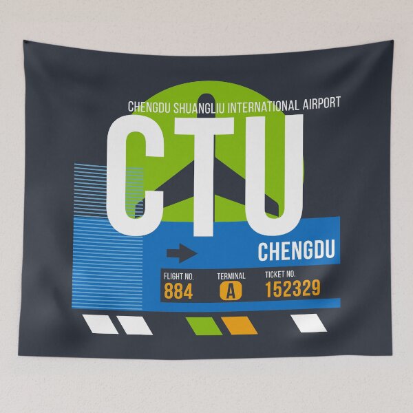 Item preview, Chengdu, China (CTU) Airport Code Baggage Tag designed and sold by SLAG-Creative.