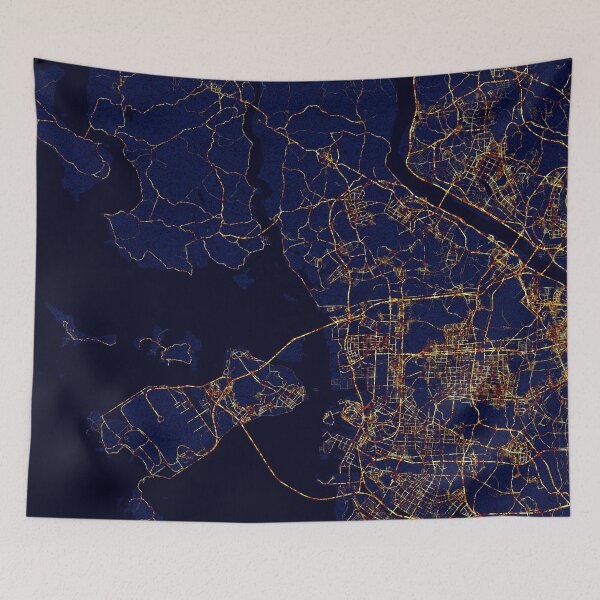 Item preview, Incheon, South Korea Map - City At Night designed and sold by deMAP.