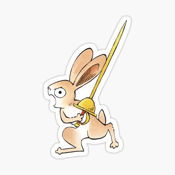 Vista previa del artículo con la obra «Conejo medieval y estoque - versión BEIGE», diseñado y vendido por Jackoburra.