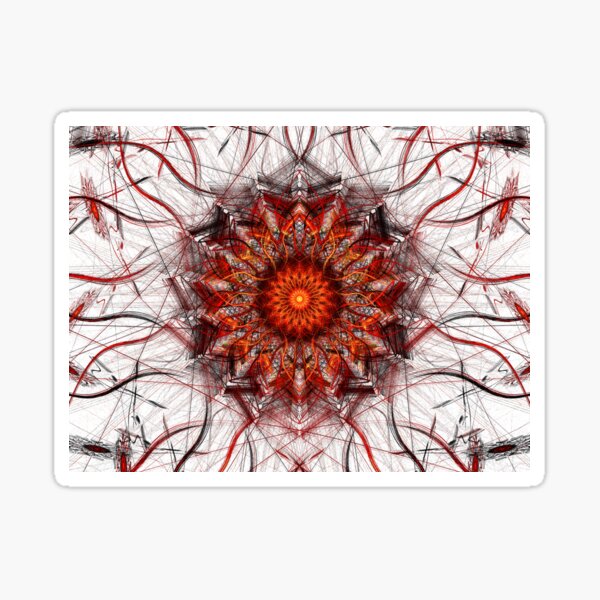 Scorching Sun - Abstract Fractal Artwork Sticker
