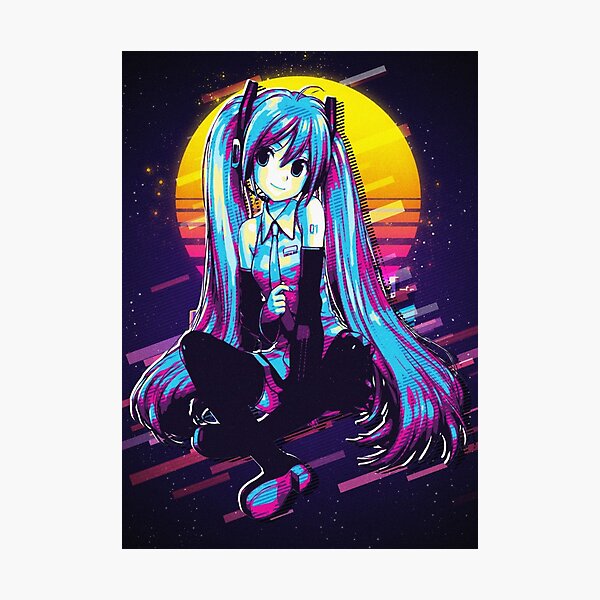 Aperçu de l'œuvre Mignon Vocaloid Hatsune Miku Retro créée et vendue par MelanieOtiz.