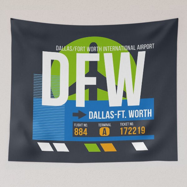 Item preview, Dallas-Fort Worth (DFW) Airport Code Baggage Tag designed and sold by SLAG-Creative.