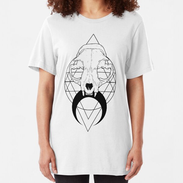 Feline Skull Slim Fit T-Shirt