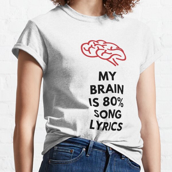 Vista previa del artículo con la obra «Letras de canciones de My Brain Is 80's», diseñado y vendido por jpremiumdesigns.