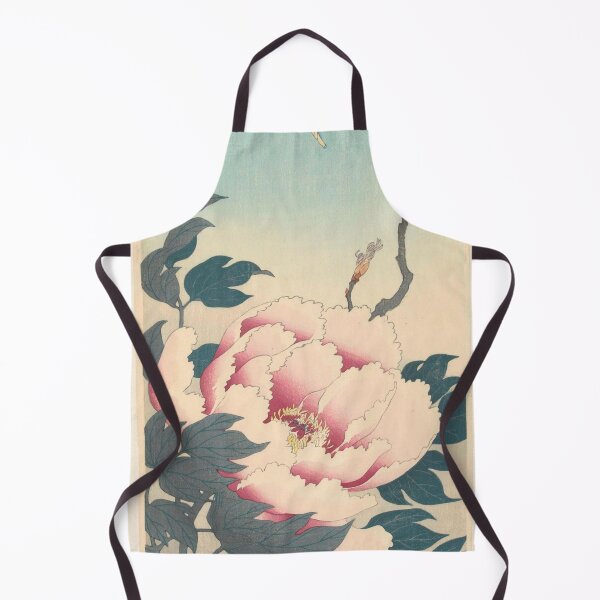 Aperçu de l'œuvre Tablier design papillon fleurs roses japonaises créée et vendue par TrippyEarth.