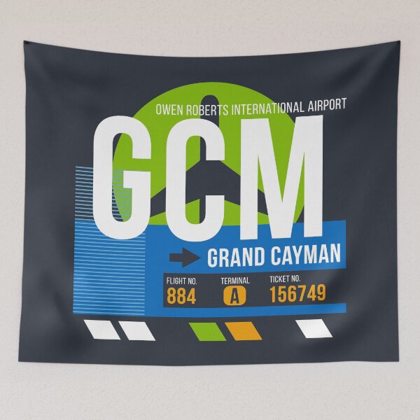 Item preview, Grand Cayman Islands (GCM) Airport Code Baggage Tag designed and sold by SLAG-Creative.