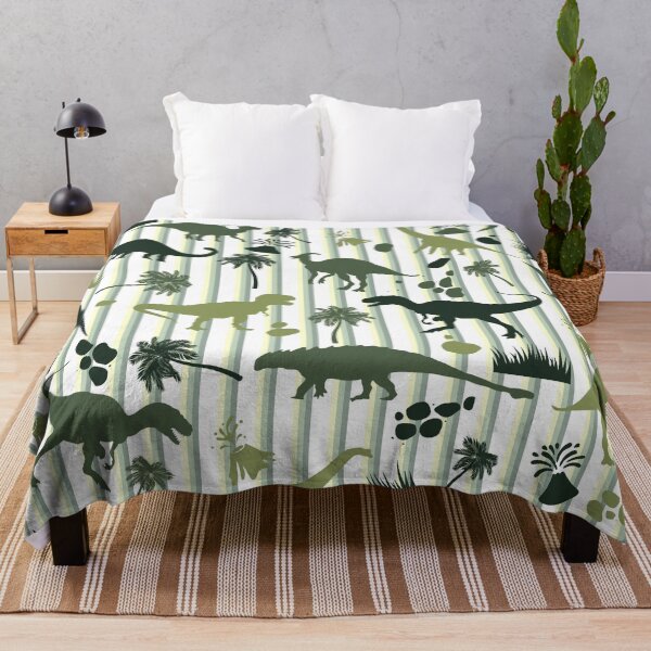 Item preview, Jurassic Prehistoric Silhouette seamless pattern with dinosaurs and Striped background  designed and sold by mashmosh.