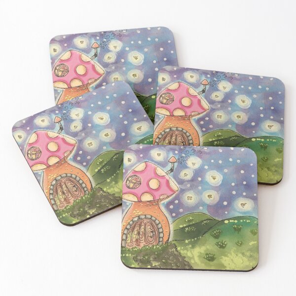 Item preview, Mushroom House and Fireflies  designed and sold by Rosesareshiny.