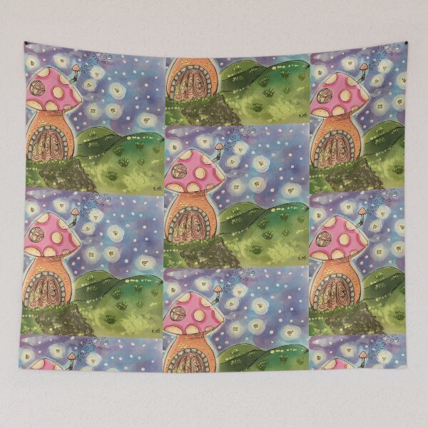 Item preview, Mushroom House and Fireflies  designed and sold by Rosesareshiny.