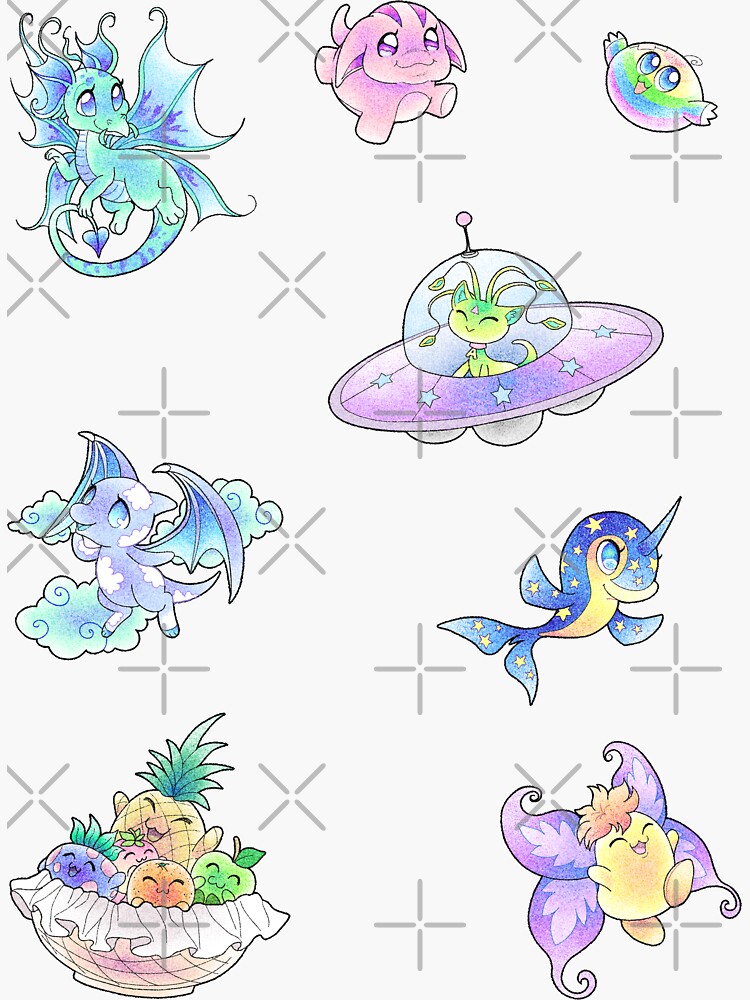 "Pastel Neopets" Sticker for Sale by SpiderLotus Redbubble