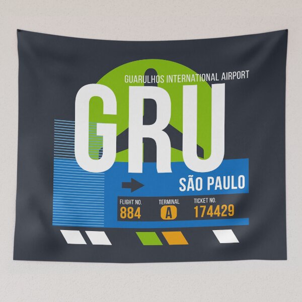 Item preview, Sao Paulo, Brazil (GRU) Airport Code Baggage Tag designed and sold by SLAG-Creative.