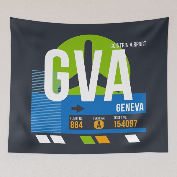 Item preview, Geneva, Switzerland (GVA) Airport Code Baggage Tag designed and sold by SLAG-Creative.
