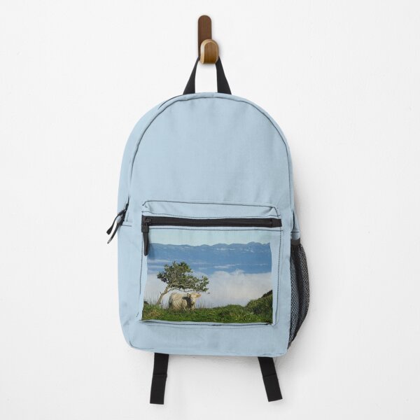 Item preview, Cute and funny looking cows with a great view over the Atlantic ocean, during hiking trail at the Azores island Pico, view to Sao Jorge island. designed and sold by AylaHarbich.