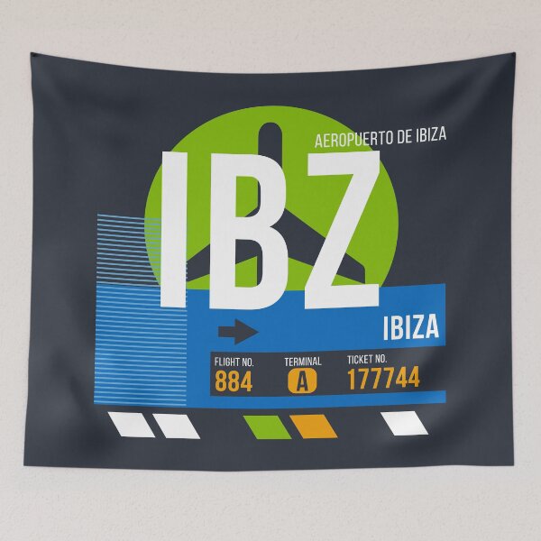 Item preview, Ibiza, Spain (IBZ) Airport Code Baggage Tag designed and sold by SLAG-Creative.