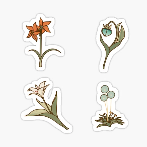 Genshin Impact Mondstadt flowers sticker pack | Sticker